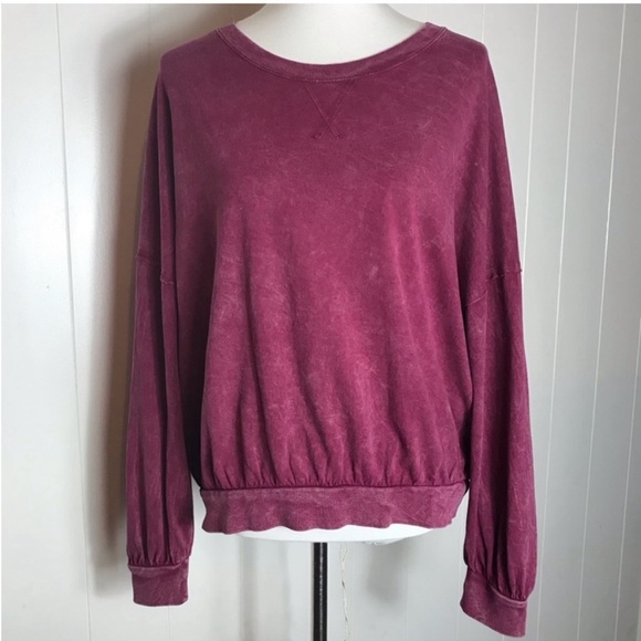 NEW NWT FP We The Free Long Sleeve Pullover T-Shirt Tee Wine Burgundy Maroon XS - Picture 3 of 8
